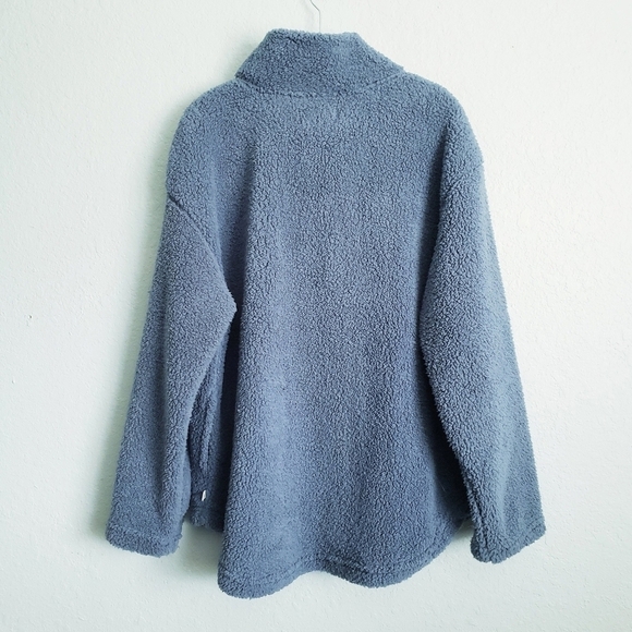 UGG Blue Sherpa Quarter Zip Jacket - Picture 7 of 7